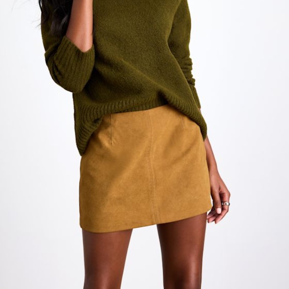 Lulus Rahlina Light Brown Suede Mid-rise Mini Skirt - Size M
